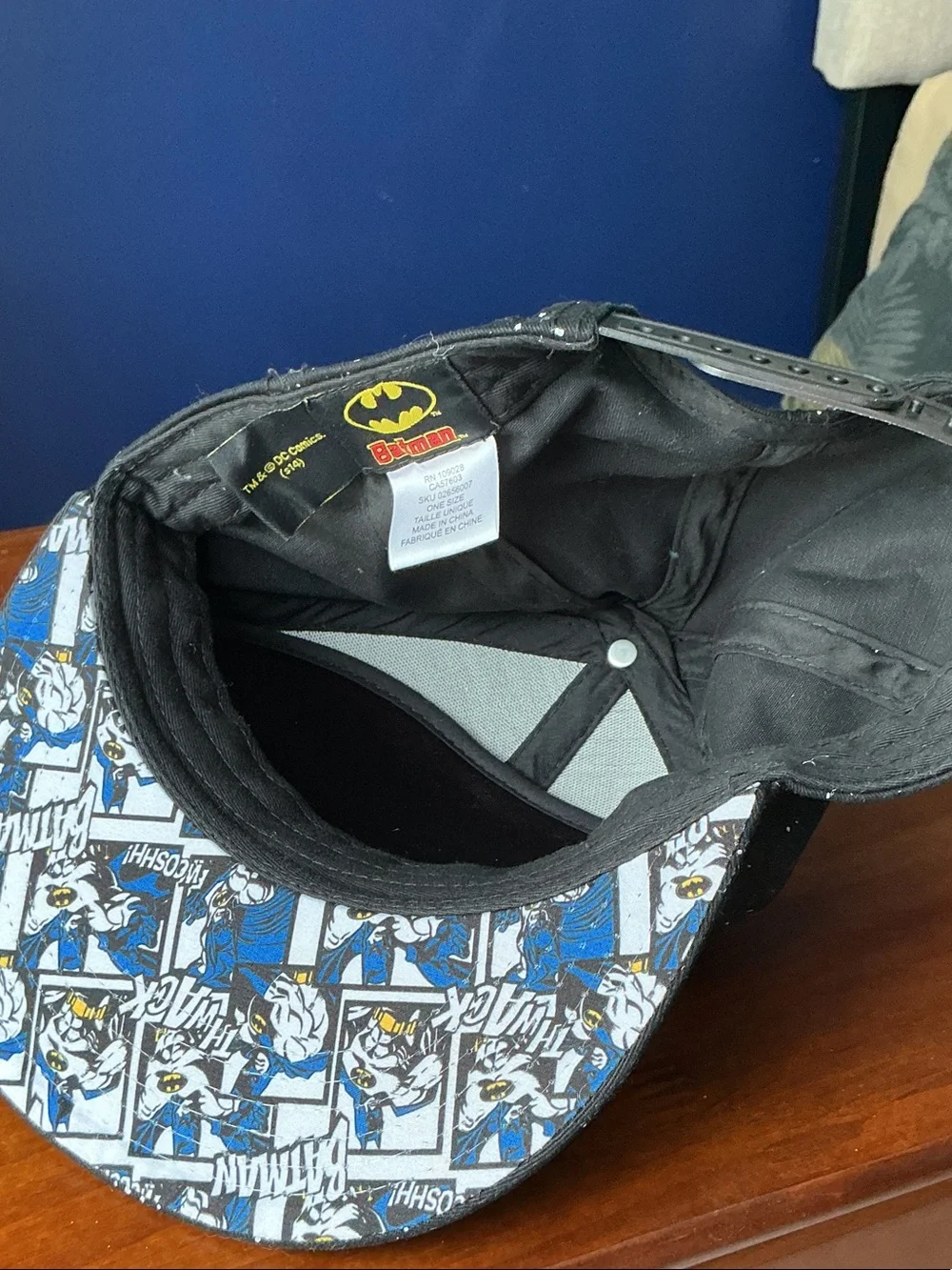 Batman Black and Silver Cap with Batman Emblem